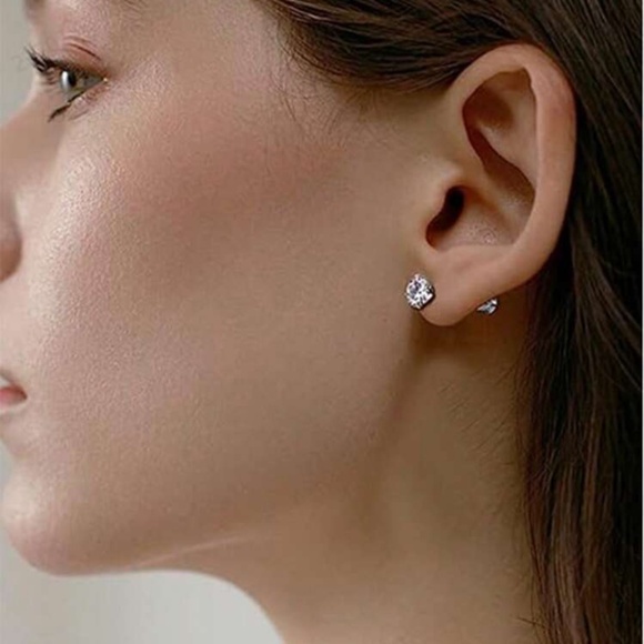 Add a touch of elegance with these stunning silver stud earrings. Perfect for an - Picture 5 of 5